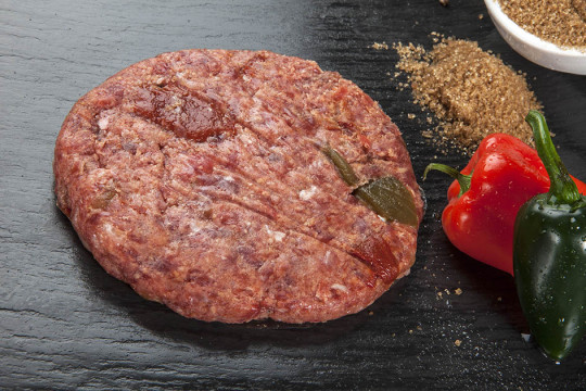 HAMB. PIMIENTO Y CEBOLLA CARAMELIZADA